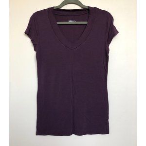 Merona Dark Purple Short Sleeve V-Neck Tee